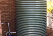 Slimline Rainwater Tank with Earth Ring and Pump