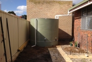 Round Steel Rainwater Tank - Pale Eucalypt