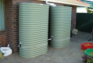 Slimline Rainwater Tanks - Pale Eucalypt